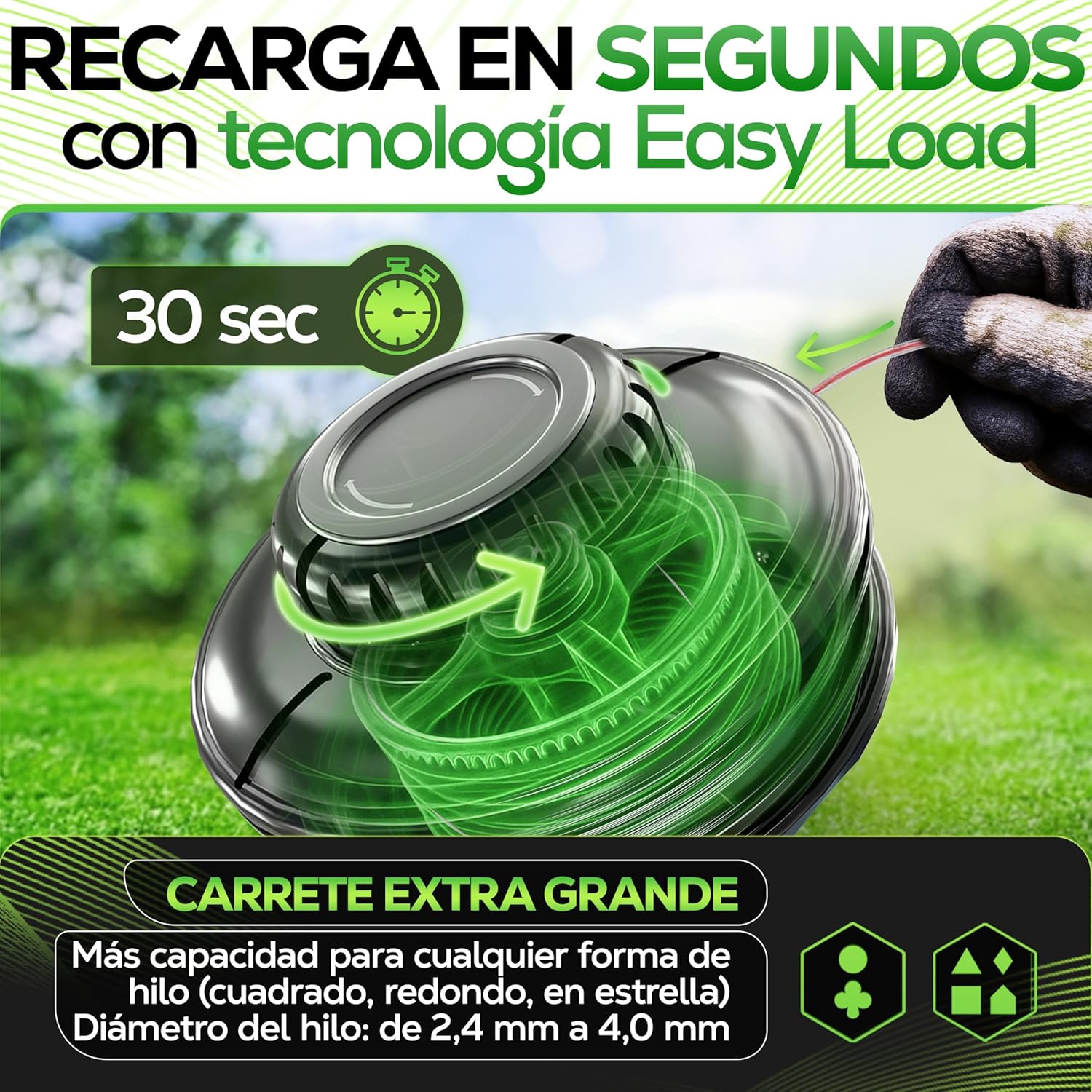 Detalle de Heckenpracht Cabezal Tap & Go para desbrozadora