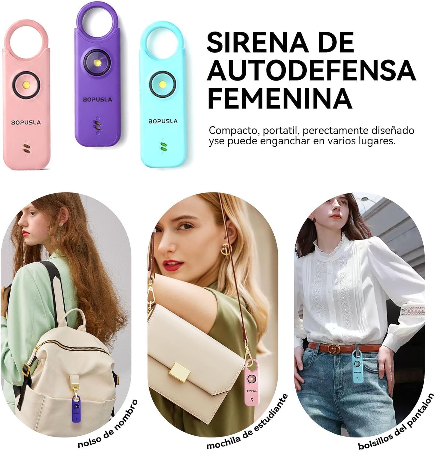 Detalle 2 de BOPUSLA personal safety alarm, 135 dB