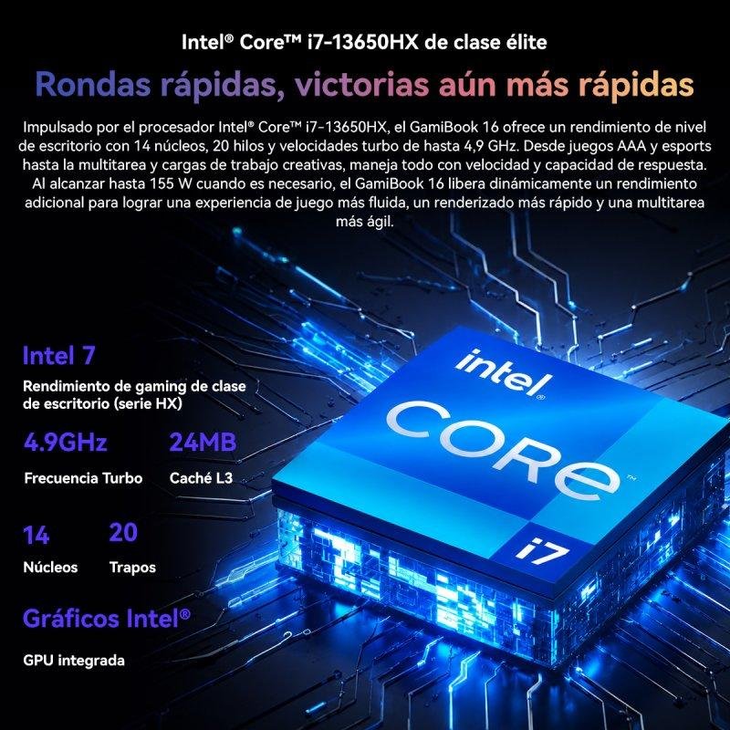 Detalle 2 de Blackview GamiBook 16: portátil gaming 16" con RTX 5060 y procesador Intel i7-13650HX