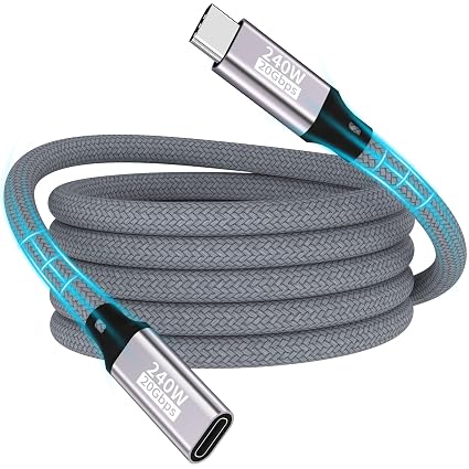 Detalle de Cable USB C 1M 20 Gbps 240W - Compatible iPhone y MacBook 🔌