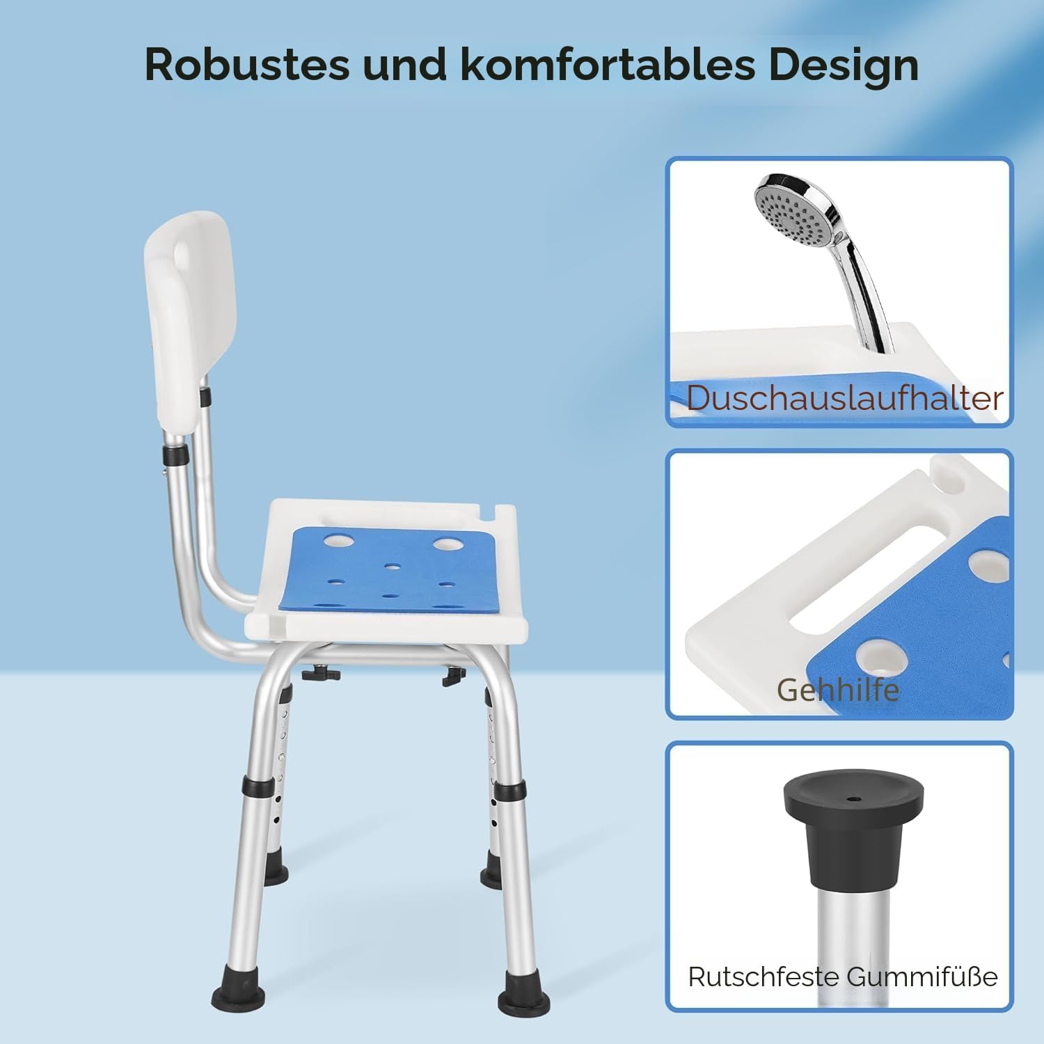 Thumbnail 4 de Careboda Duschstuhl 6 Höhenverstellungen