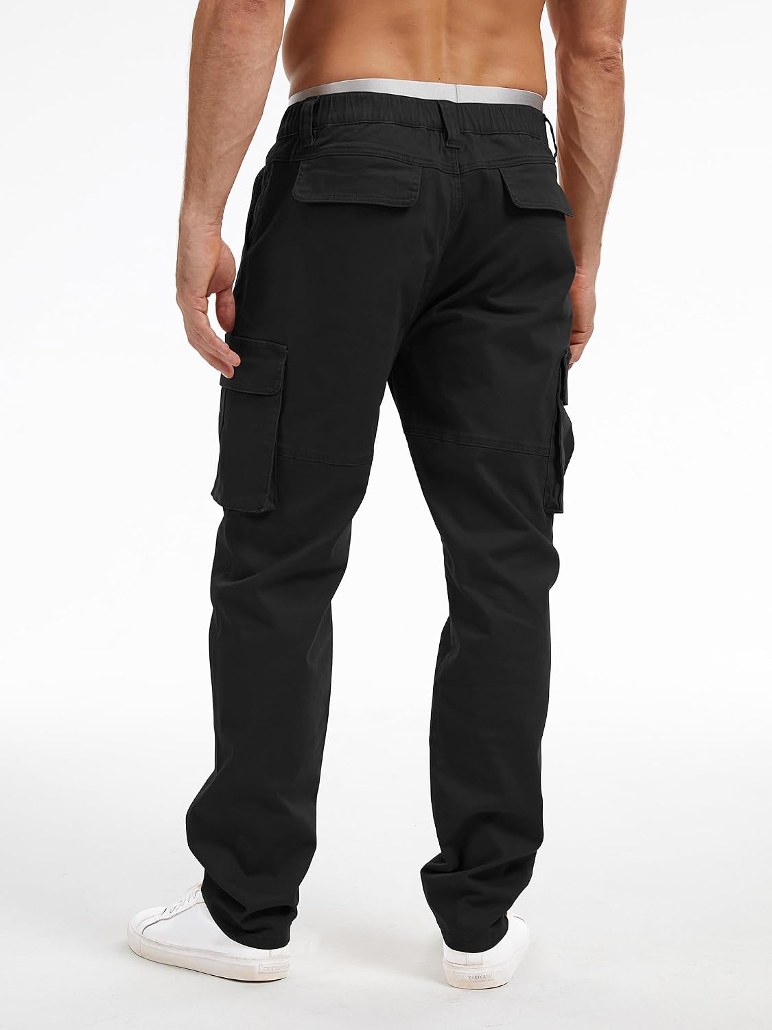 Detalle de Breampot Herren Cargohose aus Baumwolle im Chino-/Cargo-Stil mit 6 Taschen für Freizeit & Outdoor