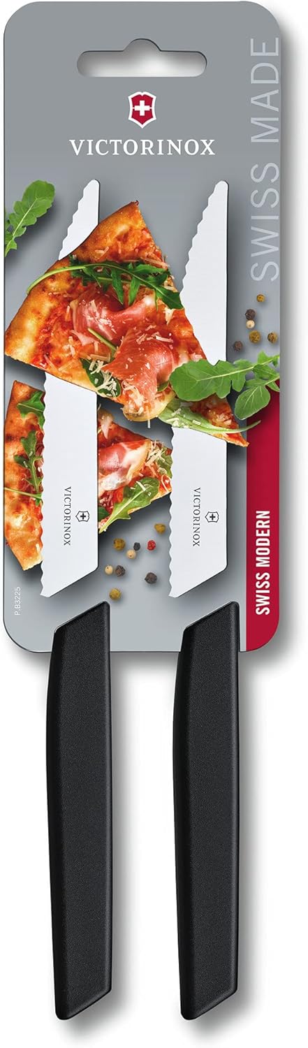 Thumbnail 2 de Victorinox Swiss Modern – Set de 2 couteaux à steak avec lame dentée extra-tranchante, noir, 12 cm