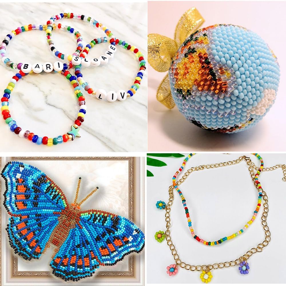 Thumbnail 3 de Gkelaly 5000pc Lake Blue glass seed beads (3mm) bulk set for jewellery making