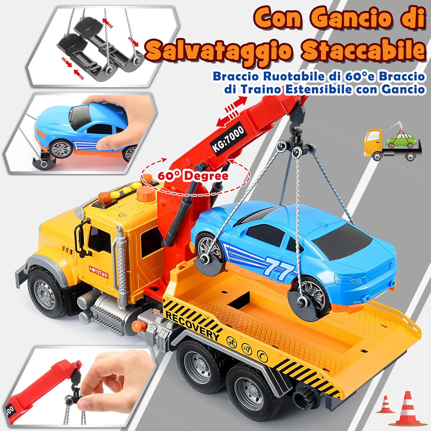 Detalle 2 de EUCOCO Rimorchio Giocattolo Multifunzione per Bambini dai 3 agli 8 Anni
