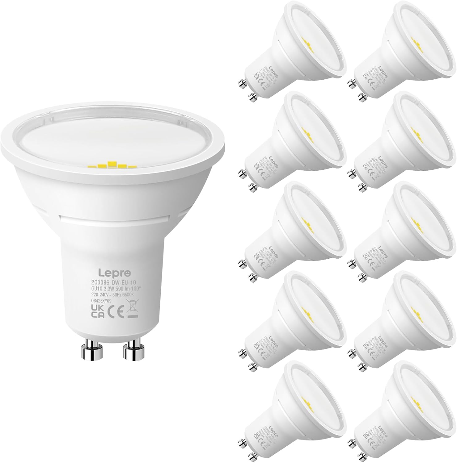 Detalle de Lepro GU10 LED Bulbs 590LM 3.3W Pack of 10