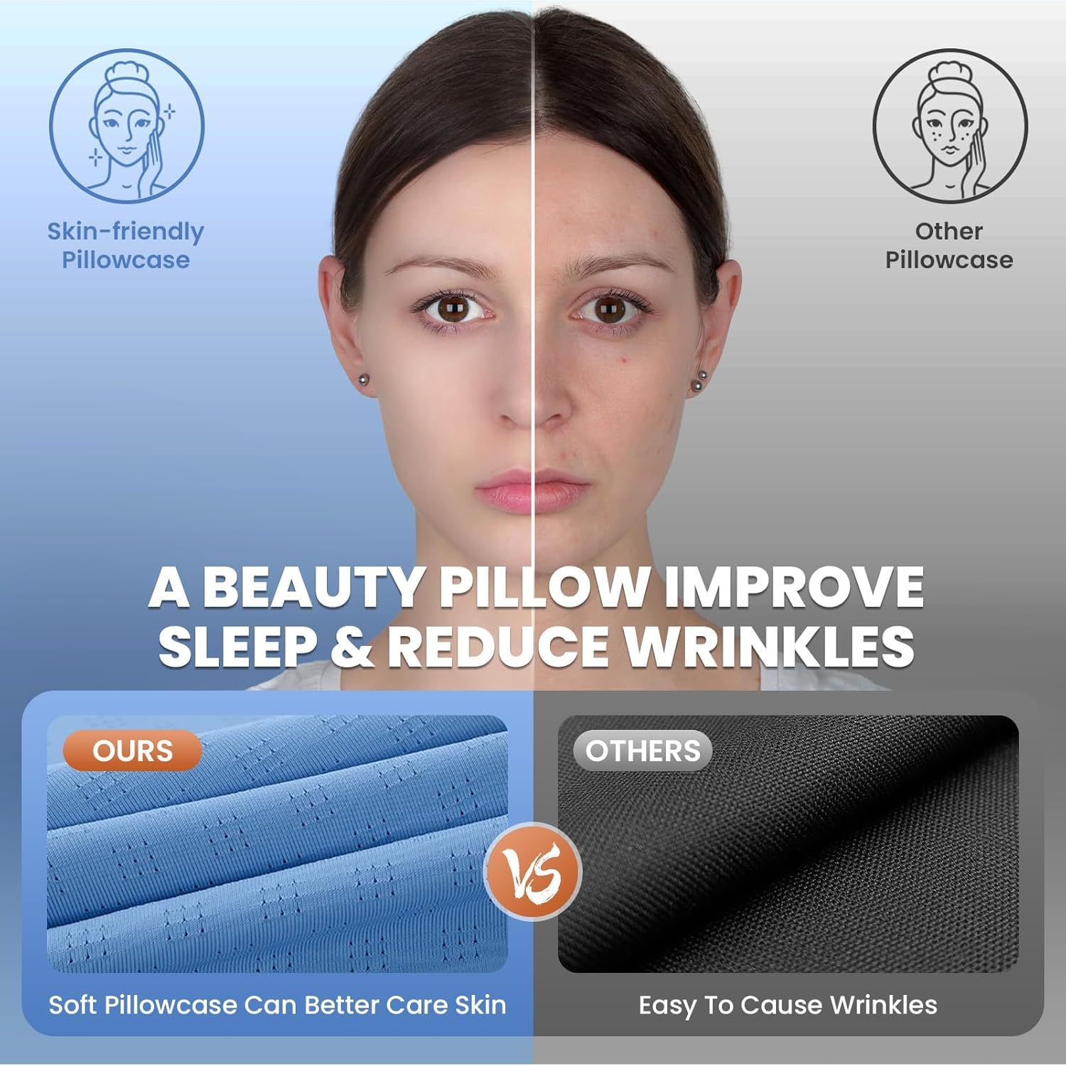 Thumbnail 3 de A-Pce Memory Foam Pillow (Orthopedic Cervical Support) with Cooling Ice Silk Pillowcase