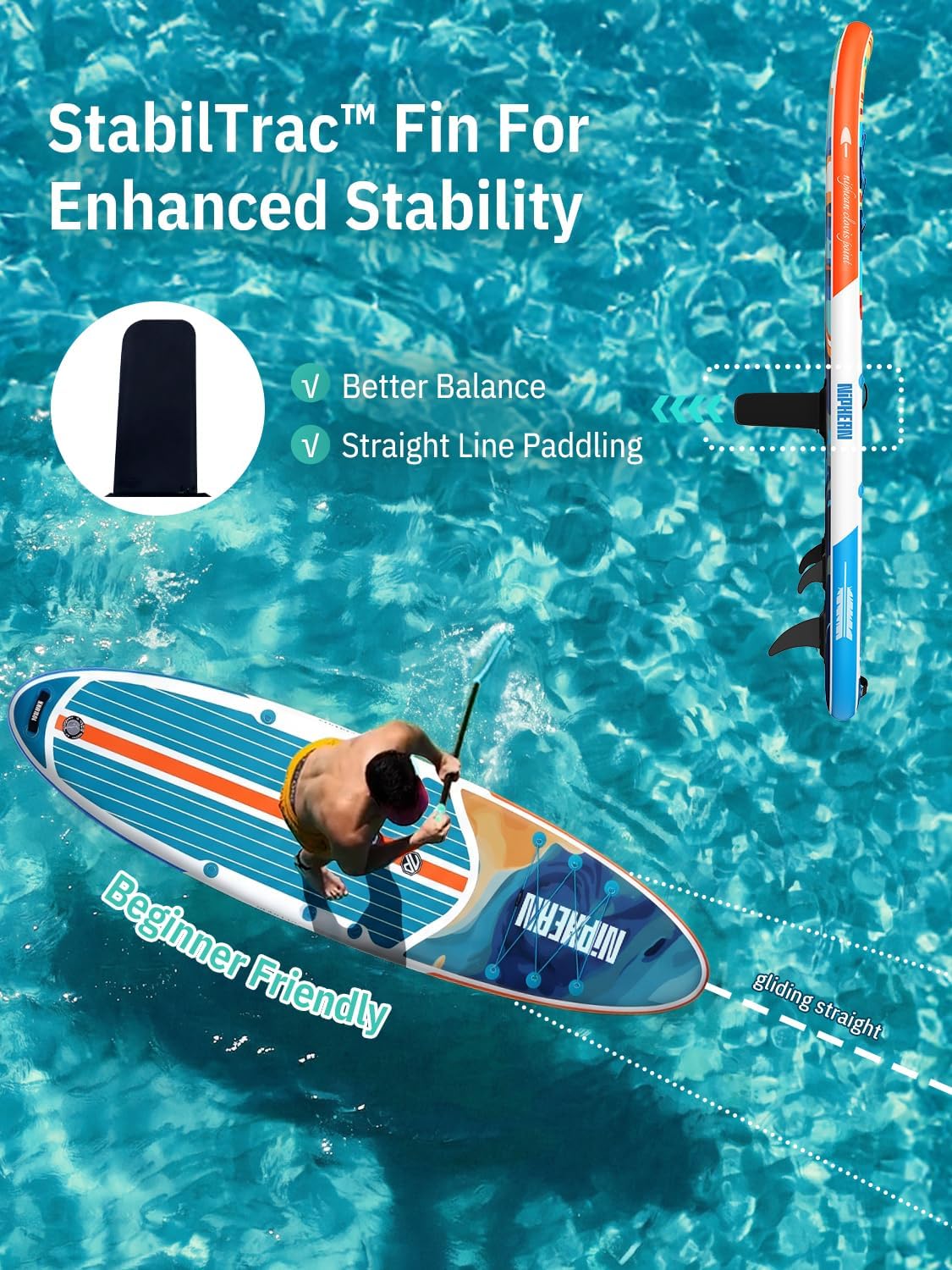 Thumbnail 4 de Niphean SUPNP320 Inflatable Paddle Board, 10'6", 450 lb Capacity, Anti-Slip Deck