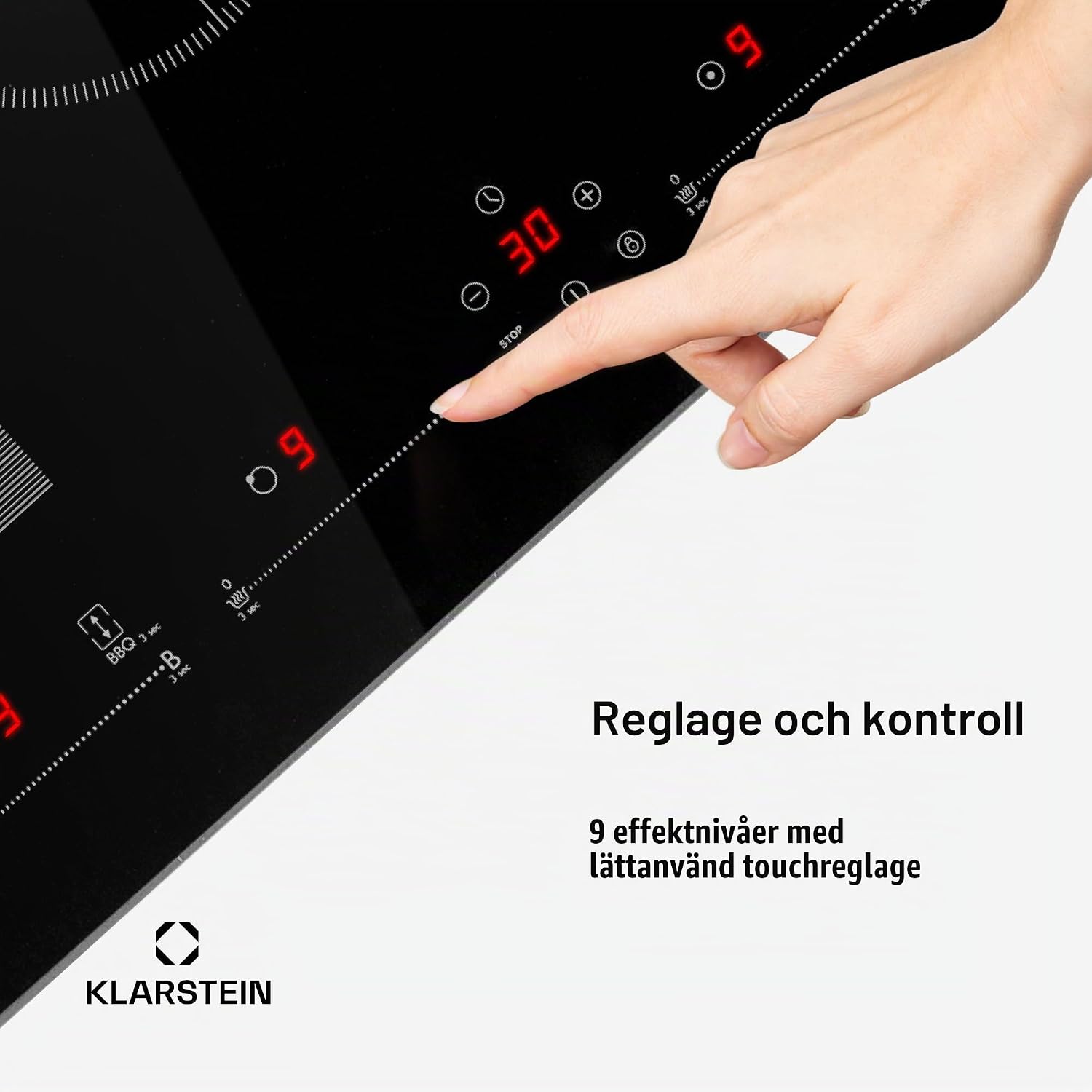 Detalle de Klarstein CP4-90400-kdcc Delicatessa induktionshäll med fyra zoner