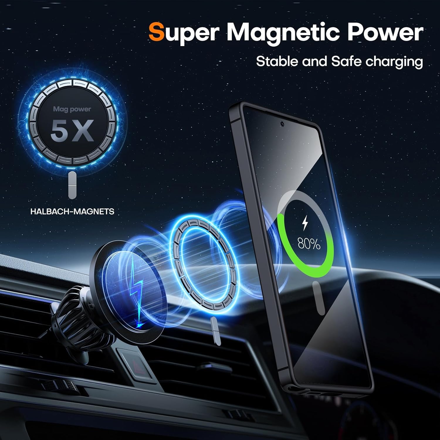 Thumbnail 3 de TOCOL Magnetic Case for Samsung Galaxy S25 Ultra with Kickstand & MagSafe Fit (Black)