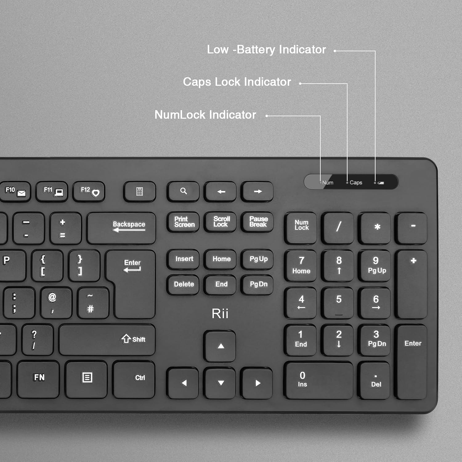 Detalle 2 de Rii RK200 wireless keyboard and mouse 104-key