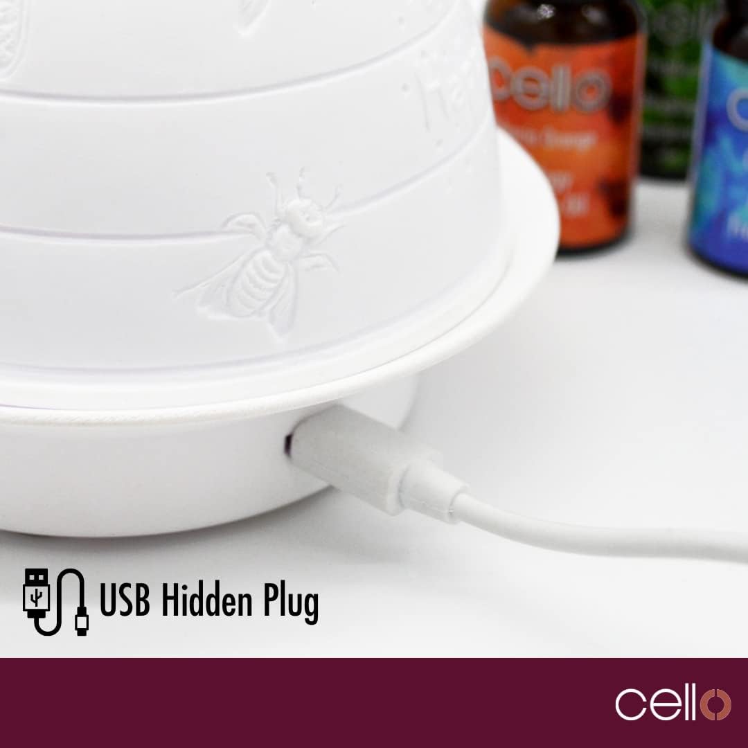 Thumbnail 6 de Cello Cello Aroma Fan Base – colour changing USB oil diffuser base for porcelain tealight holder shade
