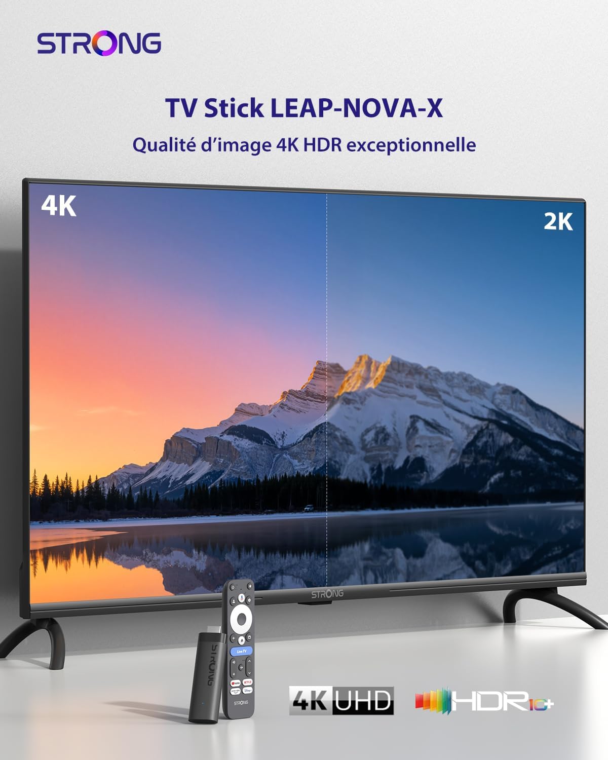 Thumbnail 4 de STRONG Leap-Nova-X TV Stick (Android 14) – 2 Go RAM, 32 Go ROM, 4K HDR, Wi‑Fi 6 et contrôle vocal