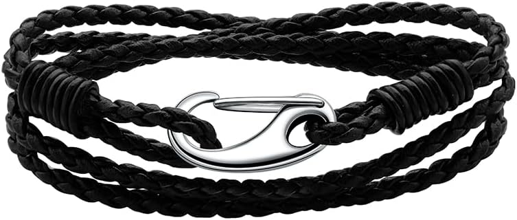 Thumbnail 6 de Viwind Lederarmband Damen Geflochtenes 19/20 cm mit Edelstahl-Karabiner & Geschenkbox