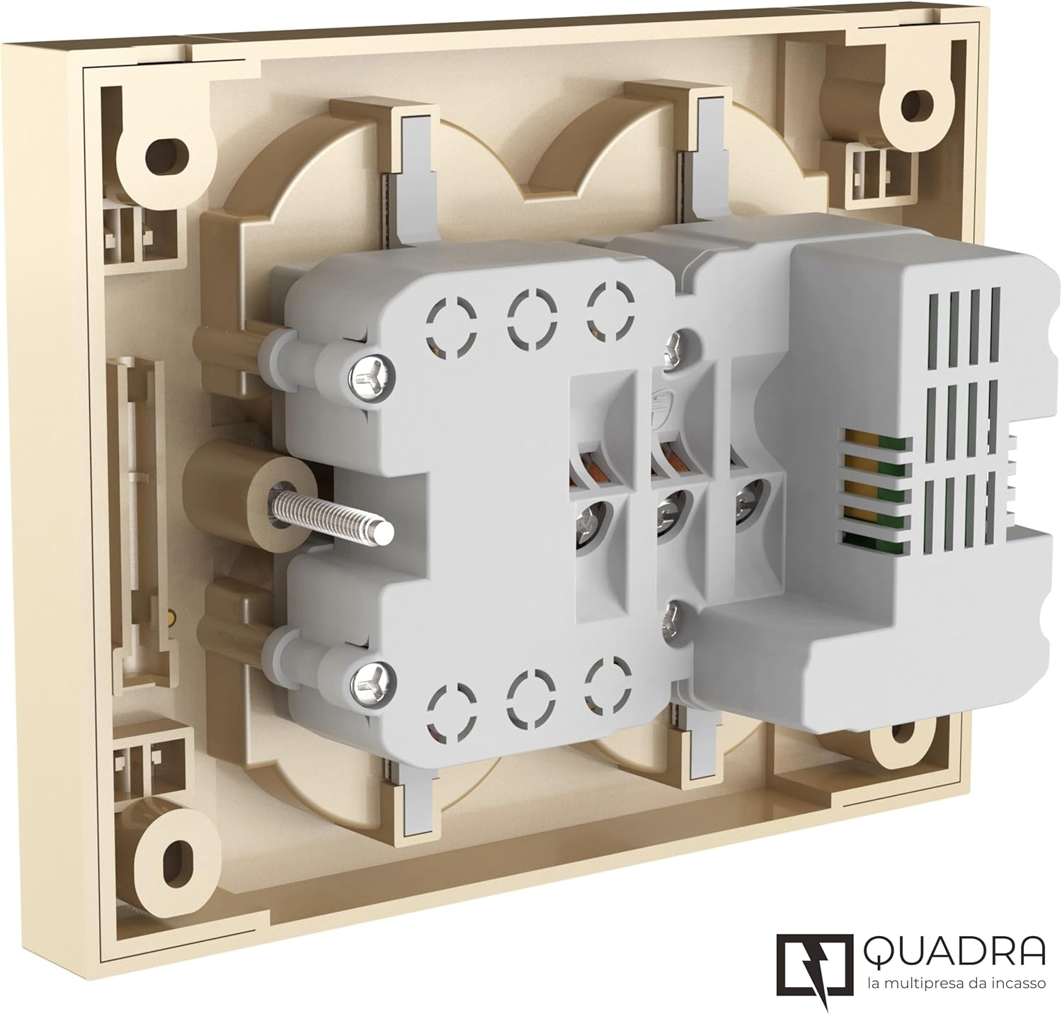 Thumbnail 5 de Electraline 22147 Quadra: multipresa da incasso 4 posti con 2 USB-C (Champagne)