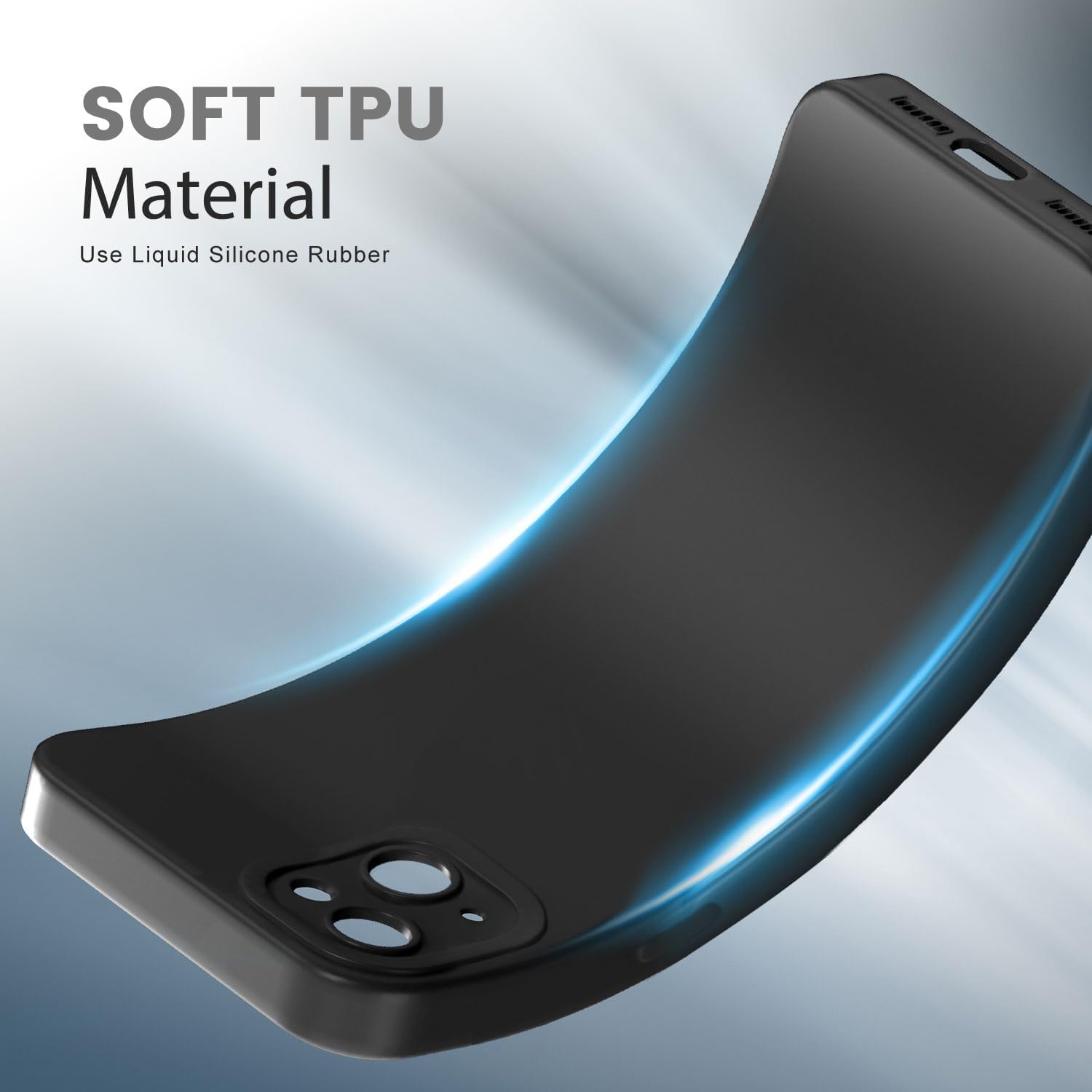 Thumbnail 1 de Tenphone Coque iPhone 15 (6,1”) — Étui antichoc en TPU souple, protection caméra, noir
