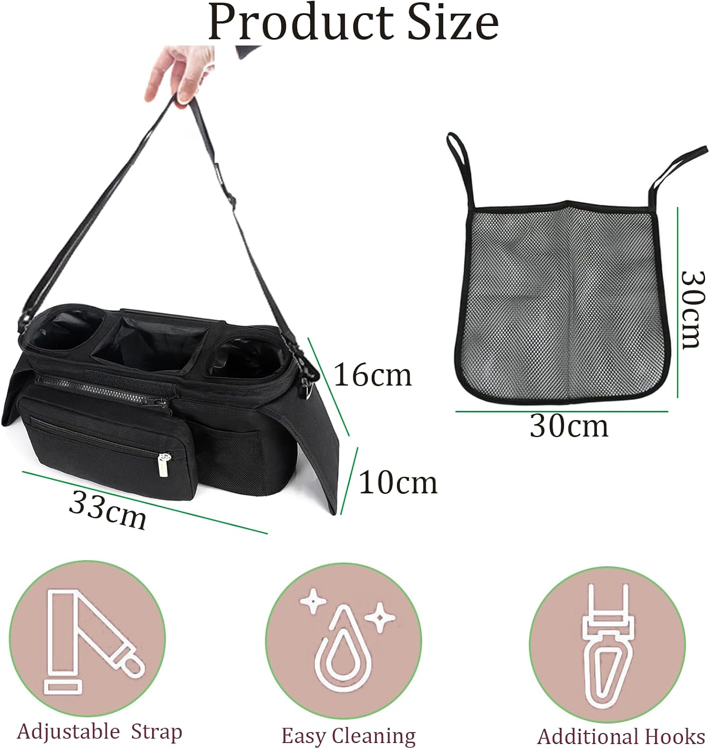 Thumbnail 6 de HOINCO Stroller Organizer Oxford Cloth
