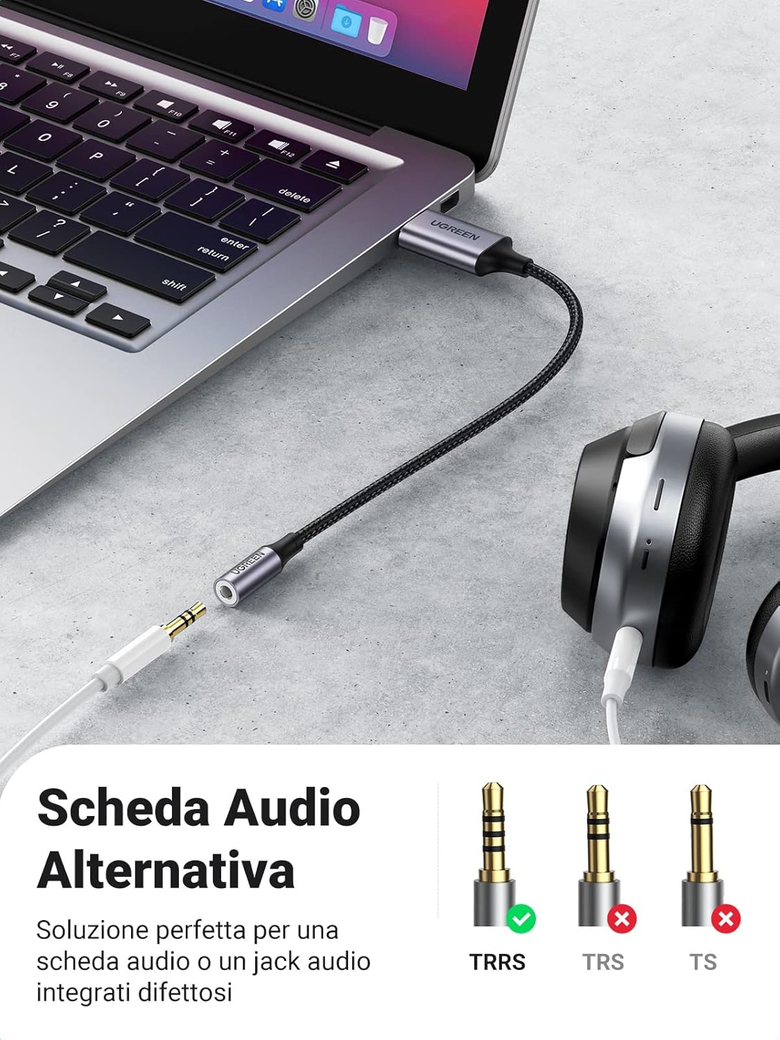 Thumbnail 1 de UGREEN Adattatore Audio USB a Jack 3,5 mm: scheda sonora esterna con chip KT0210, 24bit/96kHz
