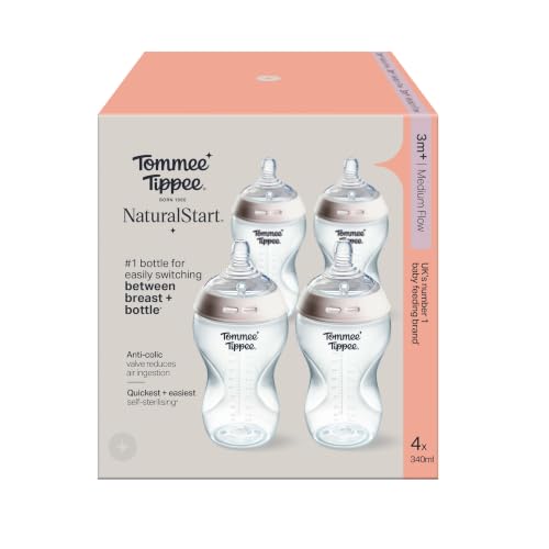 Detalle de Tommee Tippee Natural Start Baby Bottle with Breast-Like Teat (3m+), 340ml