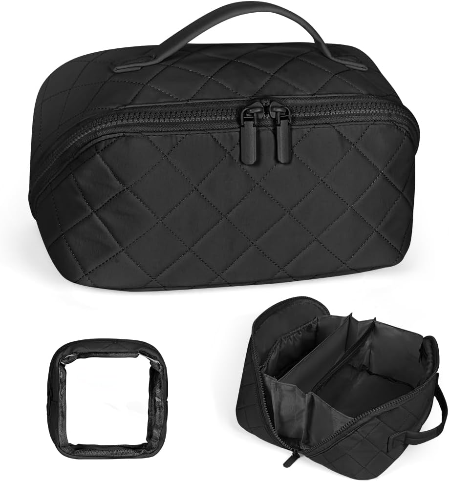 Detalle de URAQT Borsa da Toilette Grande da Viaggio con Mini Beauty Case: praticità e stile per i tuoi cosmetici