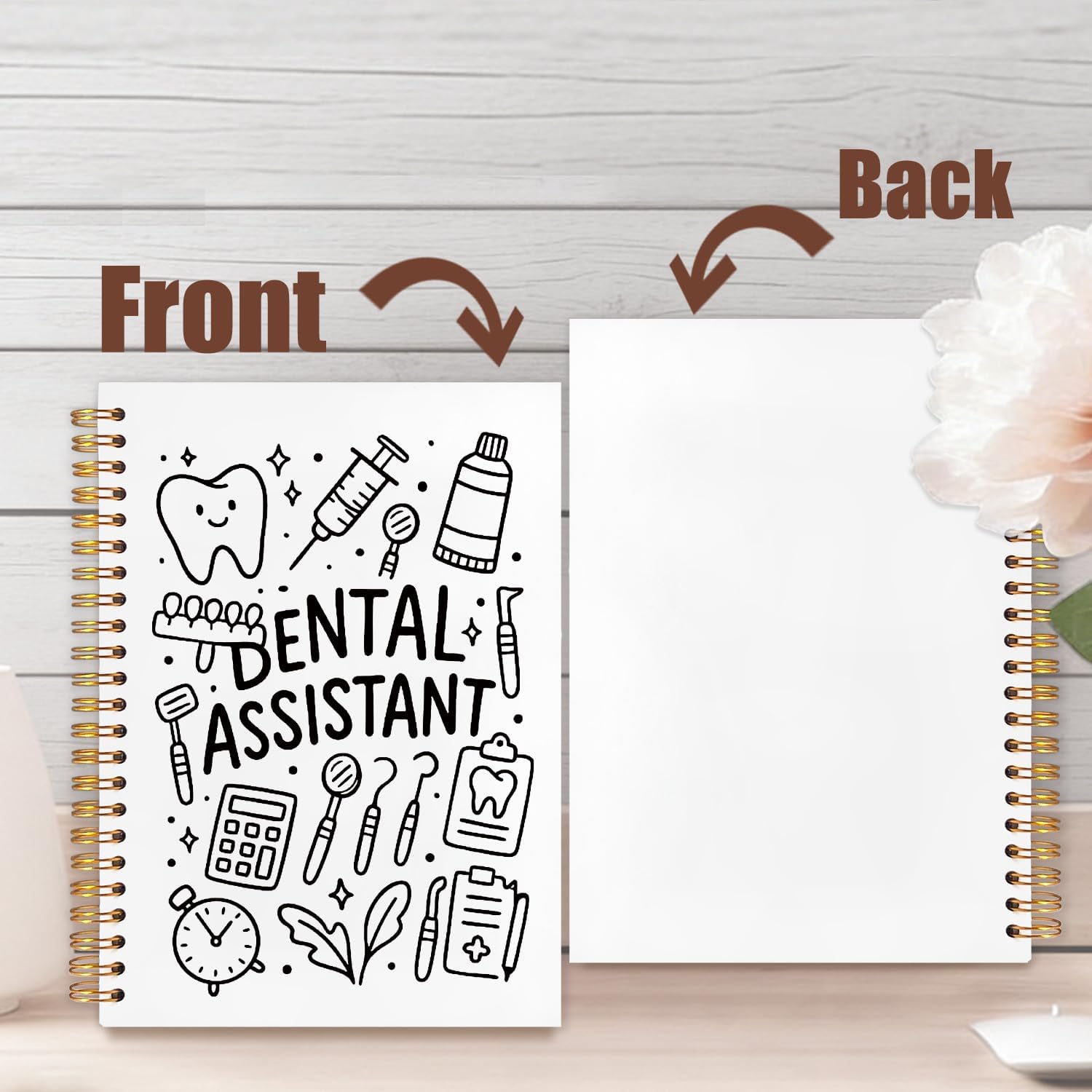 Thumbnail 6 de OHDCE Black Dental Spiral Notebook, 5.5 x 8.3 Inch Hardcover, 80 Pages