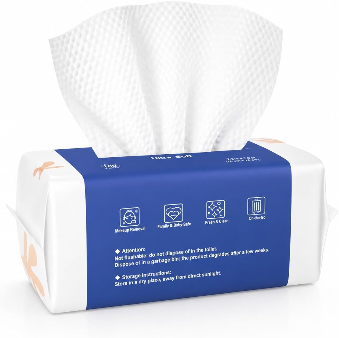Detalle de Ourmed Life Face Towels-100CT Disposable Face Towels, Biodegradable, 100 Count
