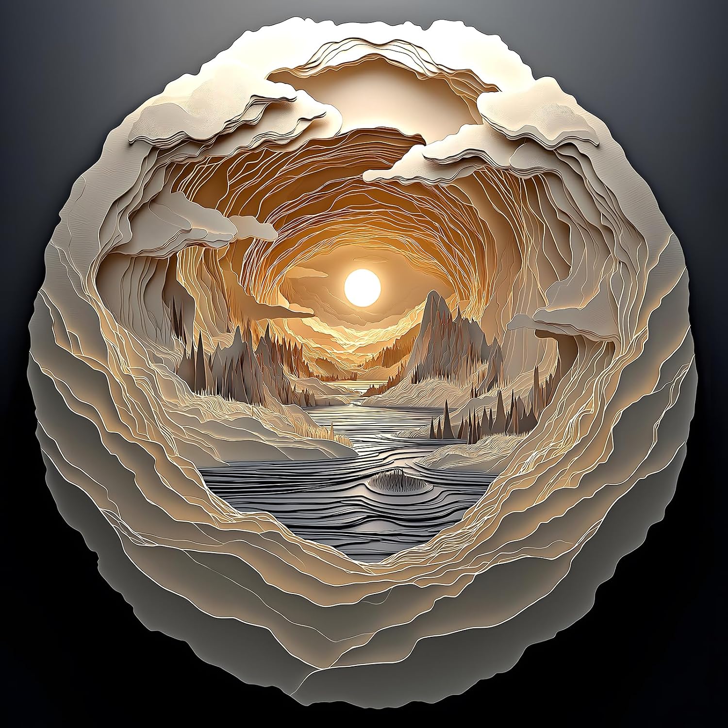Detalle de 3D Visual Art Puzzles for Adults 500-Piece Cave Dawn Jigsaw Puzzle