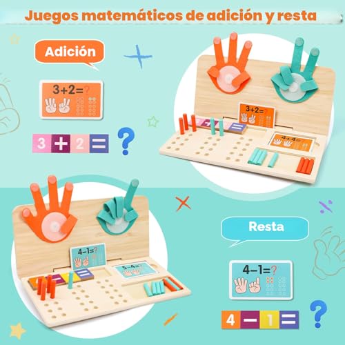Thumbnail 3 de Wdmiya Juguetes Montessori 3 en 1 para Niños de 3 a 5 Años – Aprender a Contar y Resolver Sumas