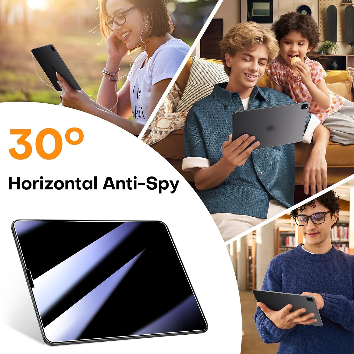 Detalle 2 de OMOTON 2 Pack Privacy Screen Protector for iPad Pro 12.9"