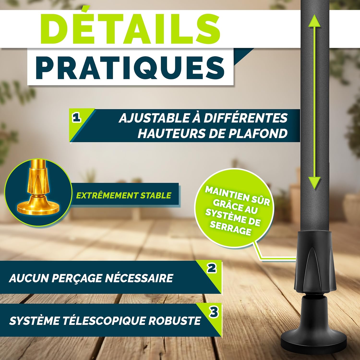 Thumbnail 1 de Store vertical tillvex 200 x 310 cm taupe avec manivelle, sans perçage