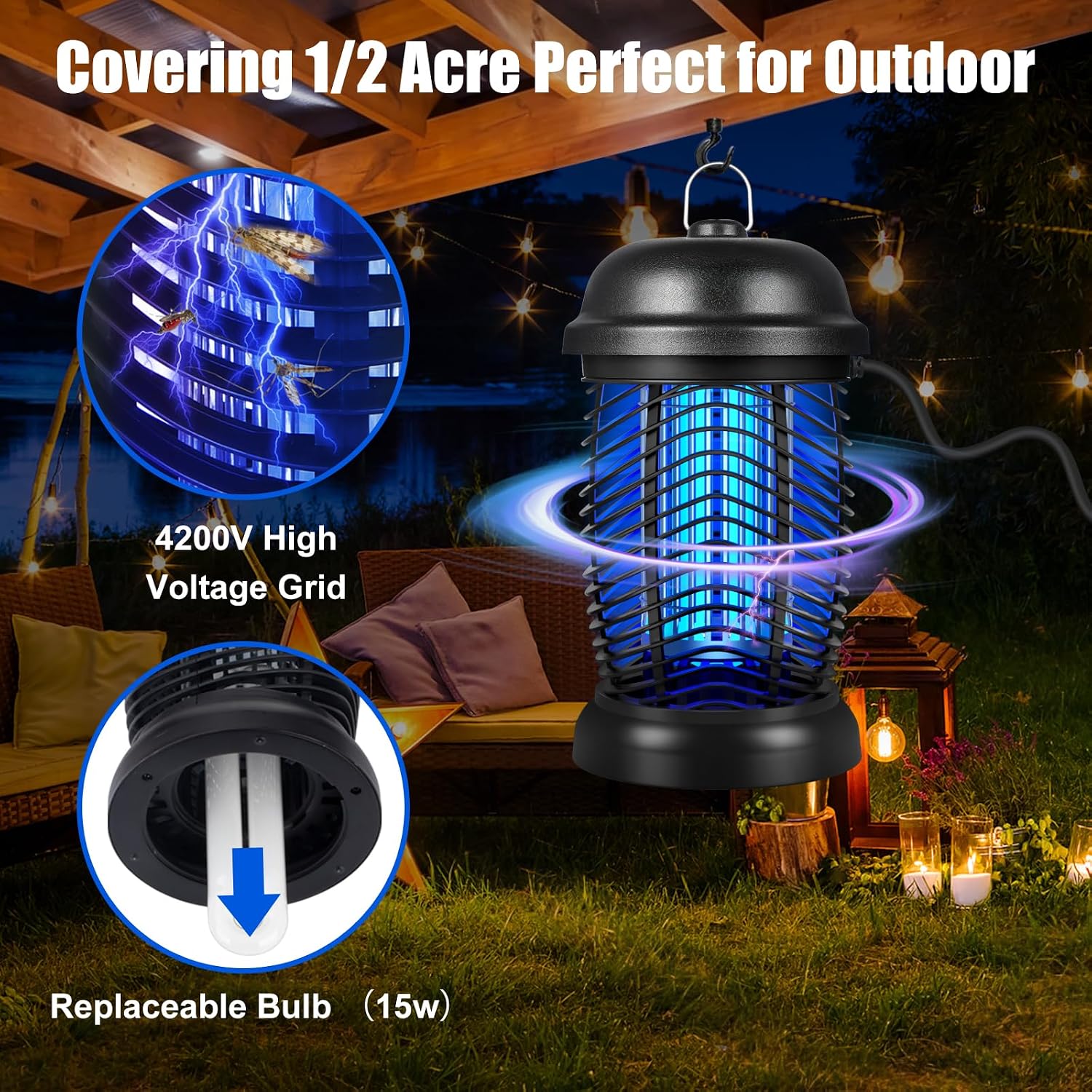 Detalle de Outdoor Bug Zapper 4200V