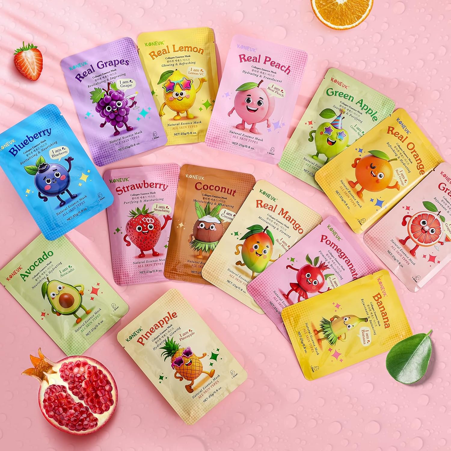Thumbnail 6 de 14 Pack Fruit Face Masks 🧖♀