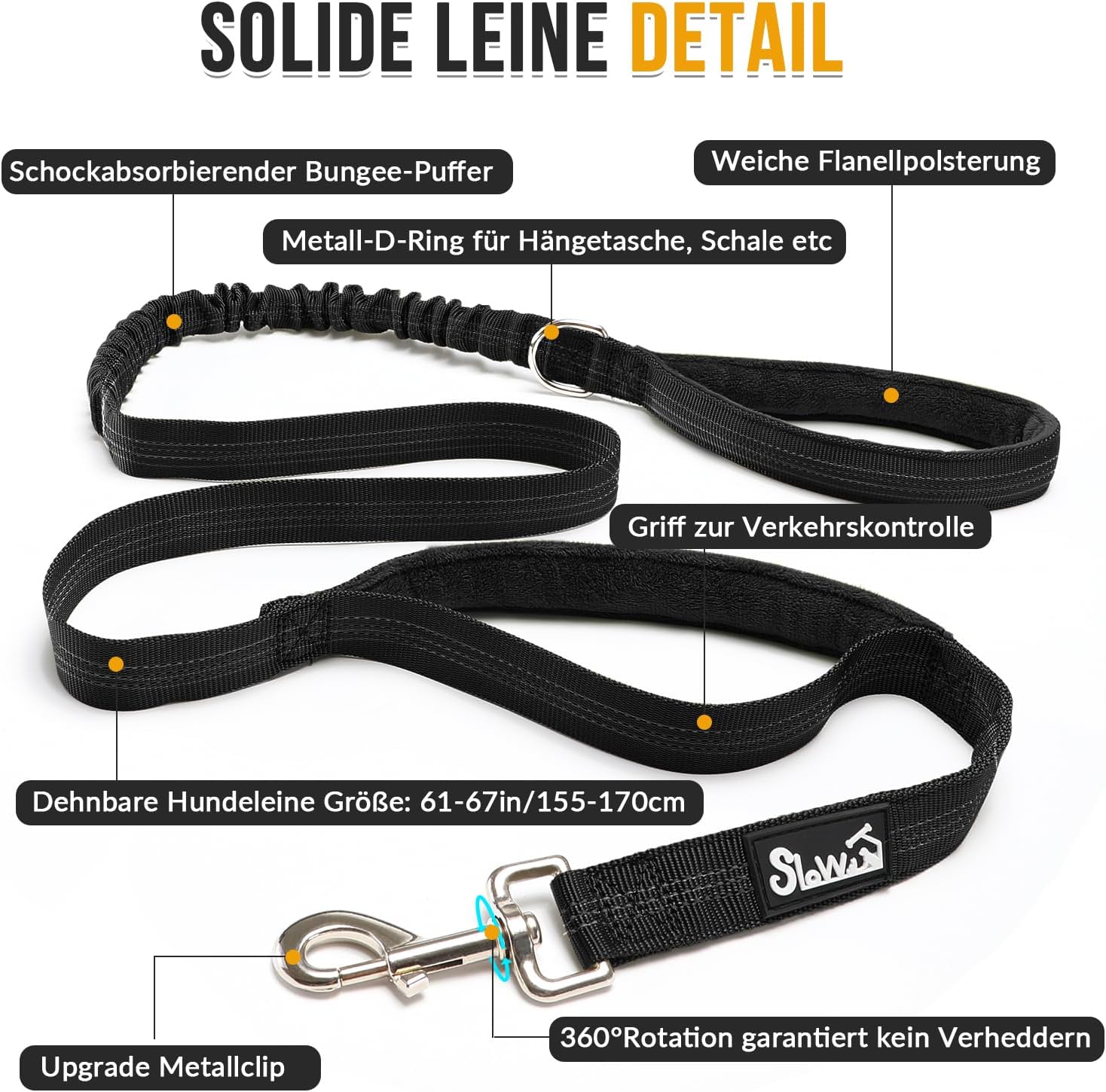 Thumbnail 6 de Eyein Hundegeschirr mit Leine (L) – weich gepolsterter Anti-Zug-Brustgurt mit 2 Leinenclips, reflektierend