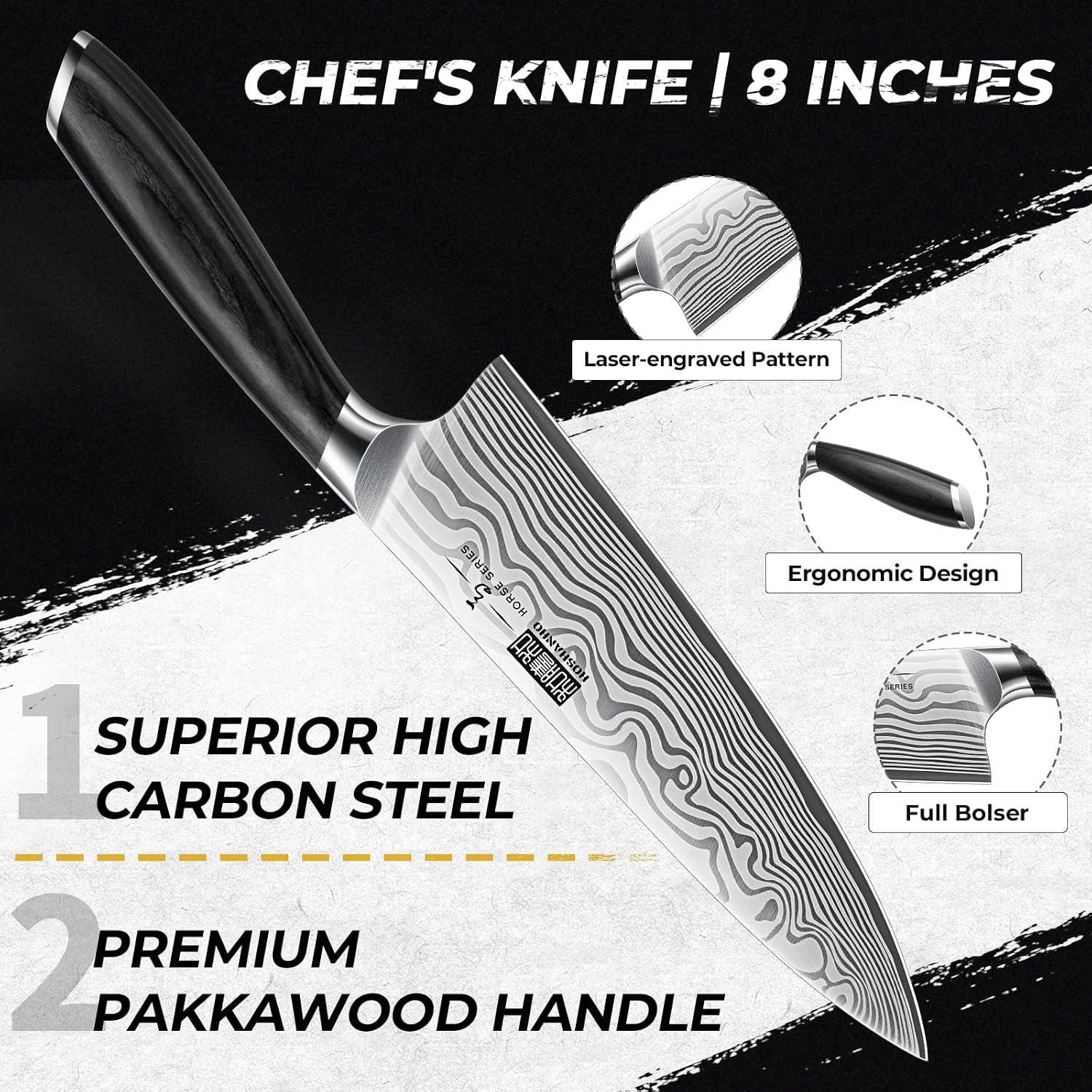 Detalle de HOSHANHO Kitchen Knife Set, 5-Piece