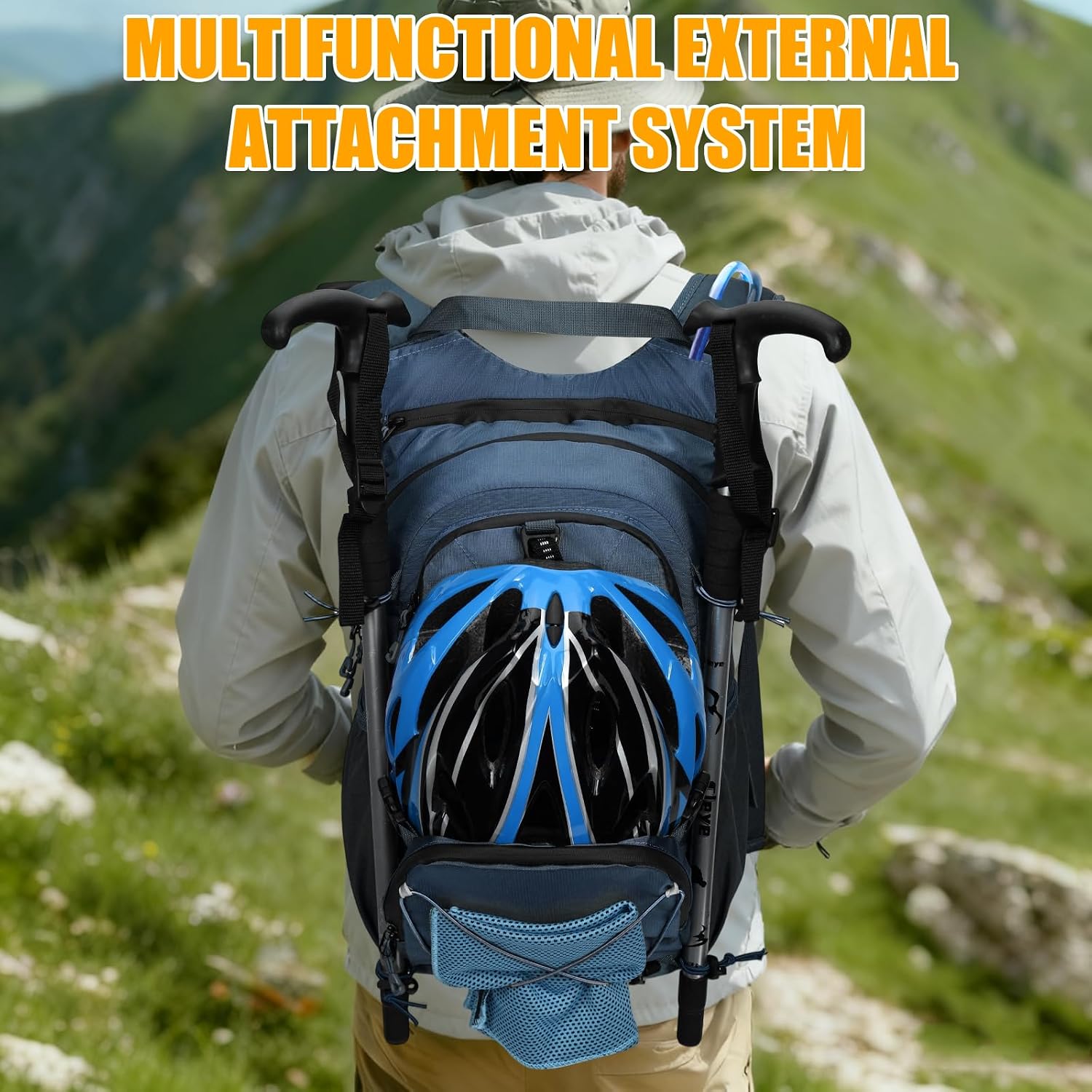 Thumbnail 5 de ONETOALL Hydration Backpack with 2L Water Bladder: 22L Waterproof Pack for Hiking, Running and Cycling