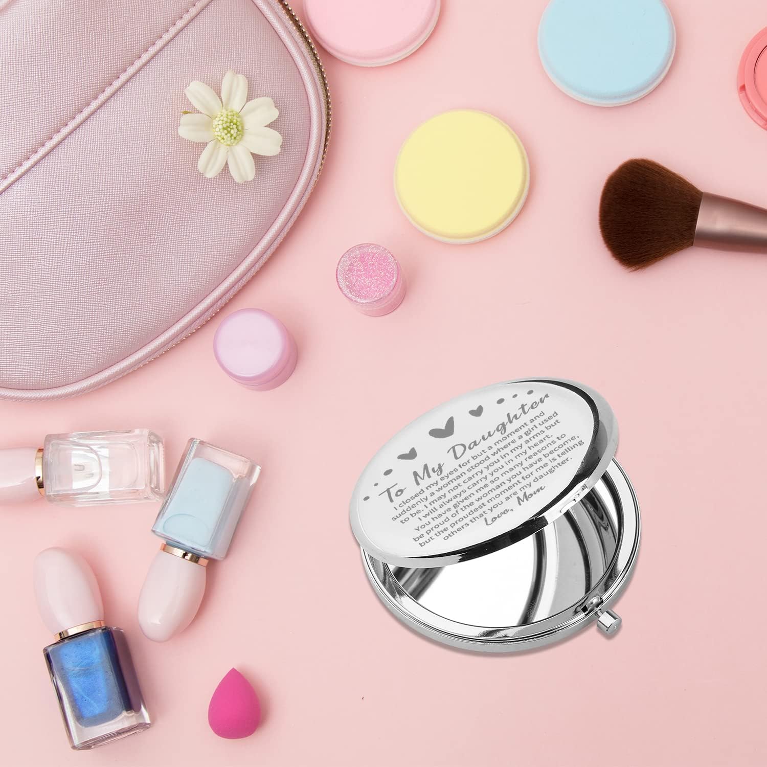 Thumbnail 2 de PLITI To My Daughter Compact Mirror From Mom Dad – A Thoughtful Graduation Keepsake