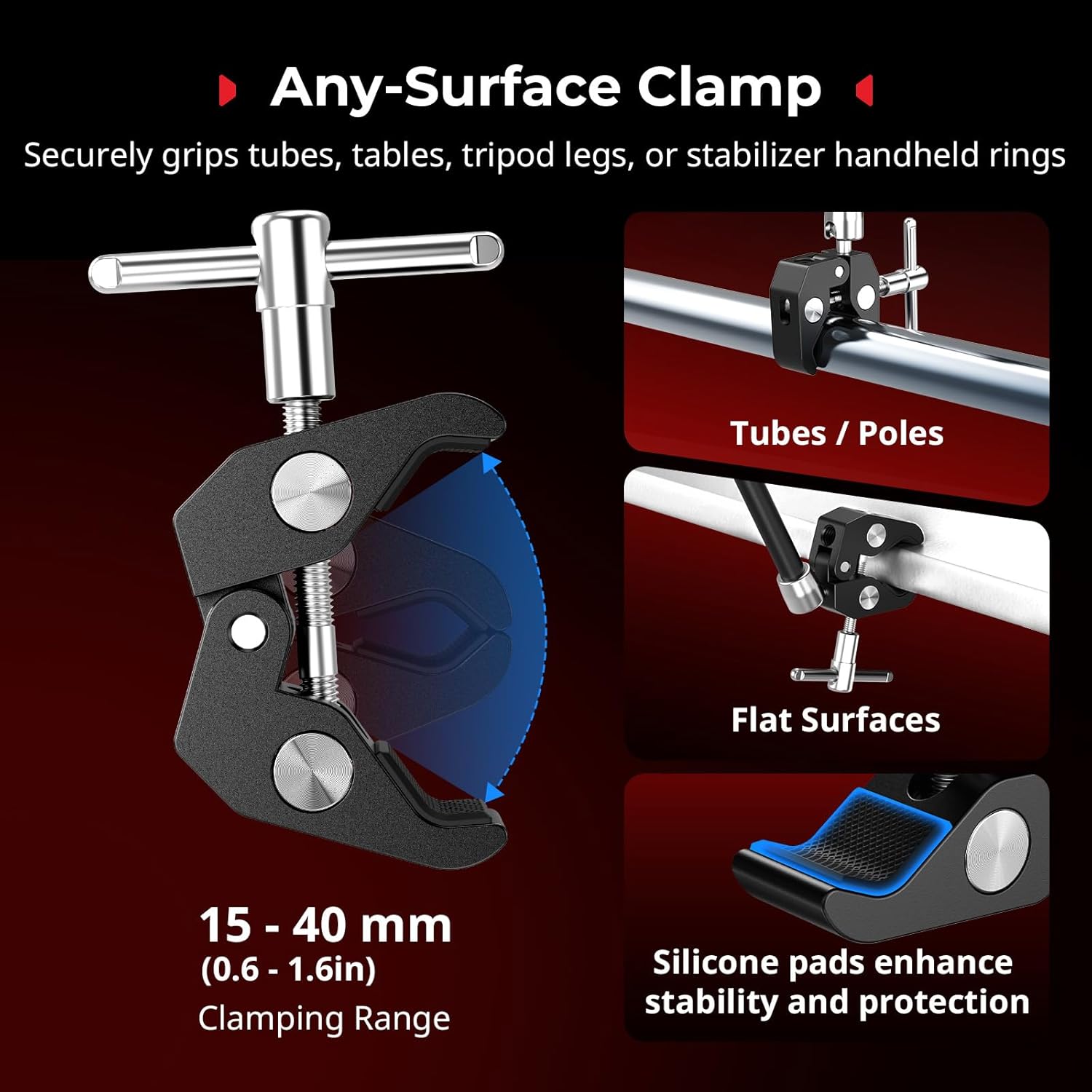 Thumbnail 3 de SMALLRIG Magic Arm Clamp with 1/4" Screw — 11-Inch Integrated Arm for MagSafe, Android, Action Cameras and More (5604)