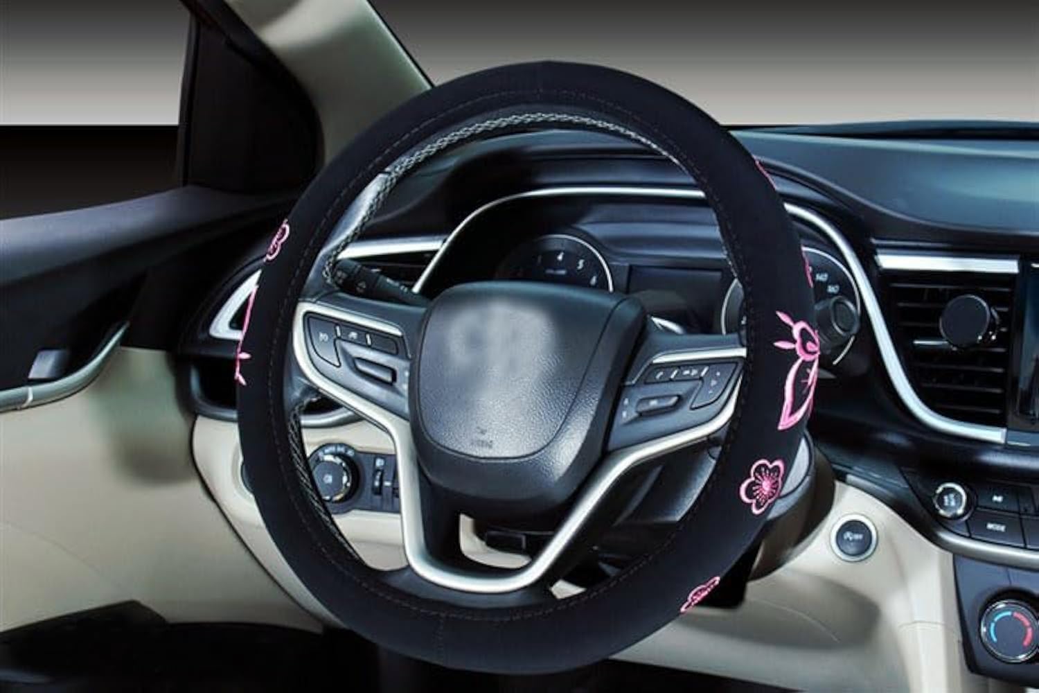 Detalle de Mayco Bell 2018 Automotive Women Embroidery Steering Wheel Cover – Yellow Butterfly