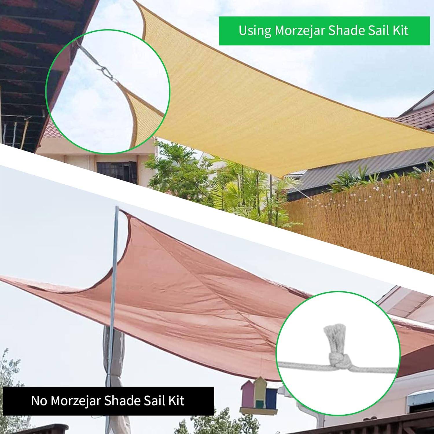Detalle de Kit de montaje para toldo vela Morzejar M6 (40 piezas) en acero inoxidable