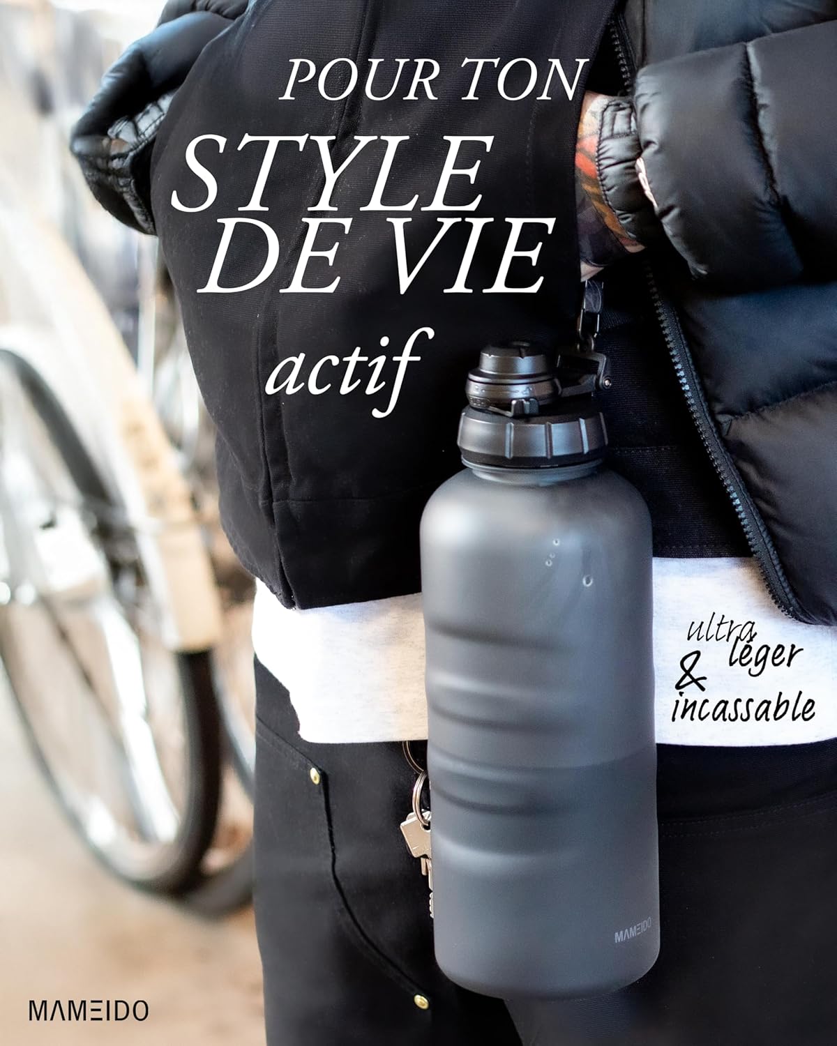 Thumbnail 2 de MAMEIDO gourde avec paille 2 l (Tritan, sans BPA) avec marquage du temps et dragonne