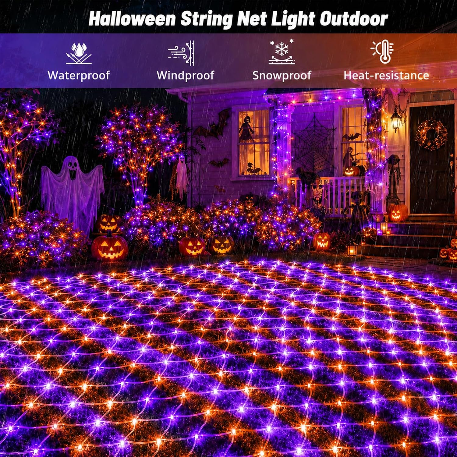 Thumbnail 6 de Halloween Net Lights, 200 LEDs