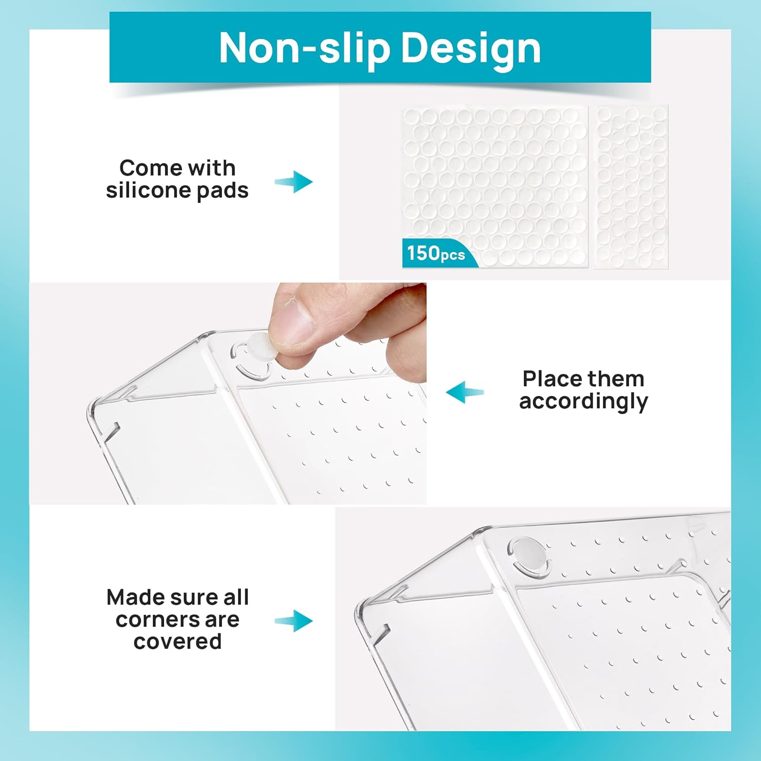Thumbnail 6 de Vtopmart 28 PCS Clear Plastic Drawer Organisers Set