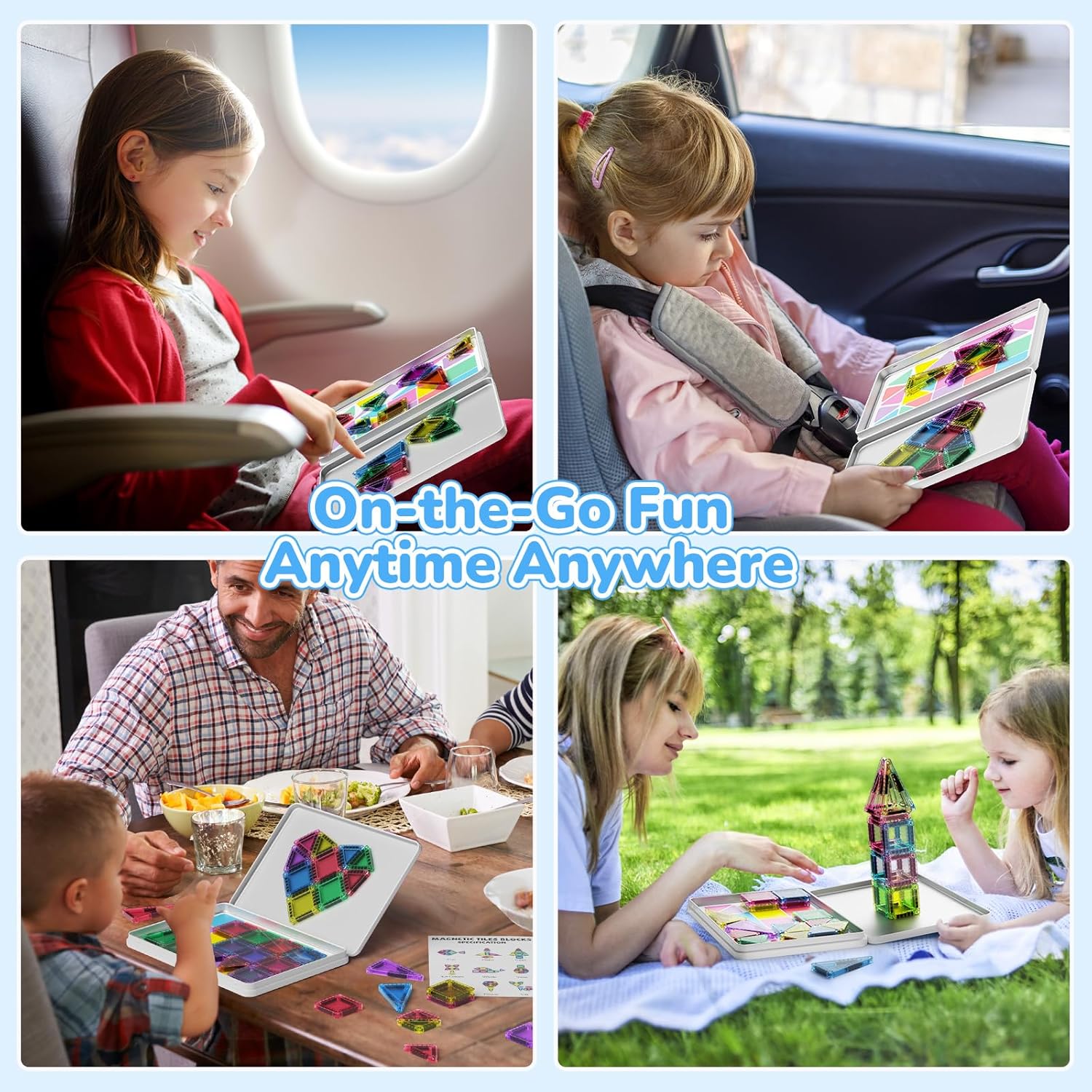 Thumbnail 1 de Magnetische Tiles Konstruktion Set 42 Stück – Reisebox, Montessori-Spielzeug für Kinder ab 3 Jahren