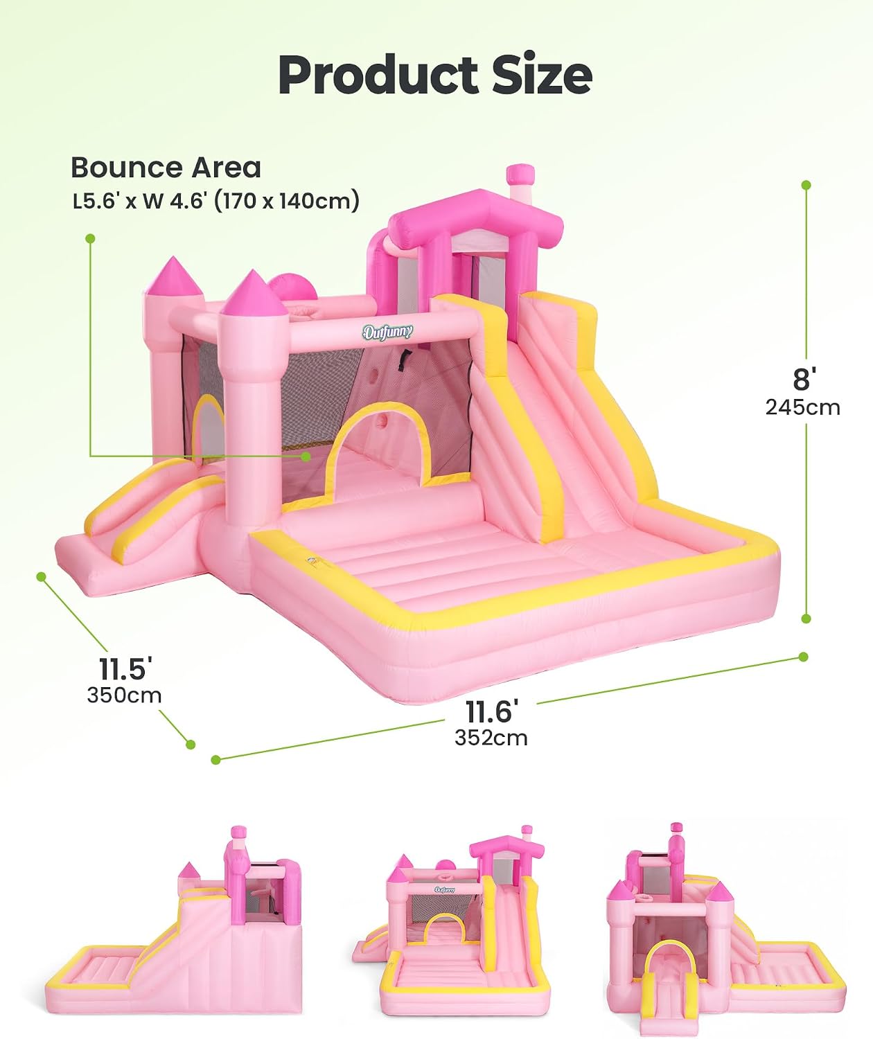 Thumbnail 1 de Outfunny Inflatable Bounce House 450W blower 🏰