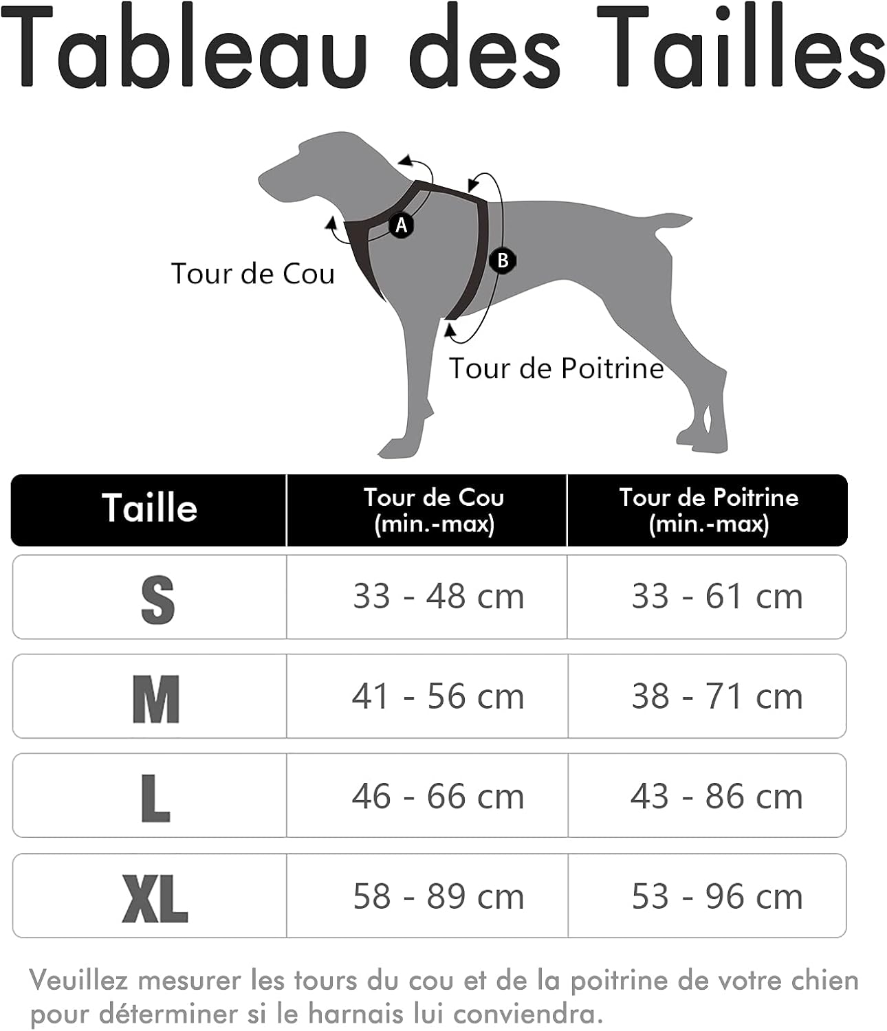 Detalle de Rabbitgoo Harnais Chien Réglable Gilet avec Poignée et Réflectant — Taille M (41-56 cm/38-71 cm)