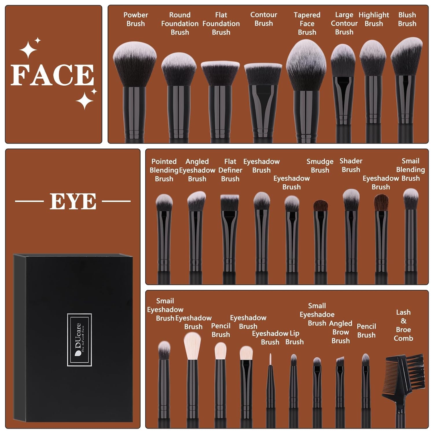 Detalle 2 de DUcare Make Up Pinsel Set 27-teilig Brush-Set