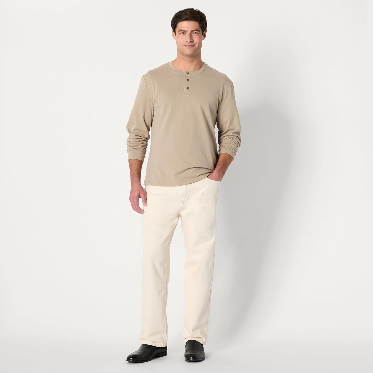 Thumbnail 4 de Amazon Essentials Herren Langärmeliges Henley-Shirt – ein klassischer Allrounder aus schwerem Baumwolljersey