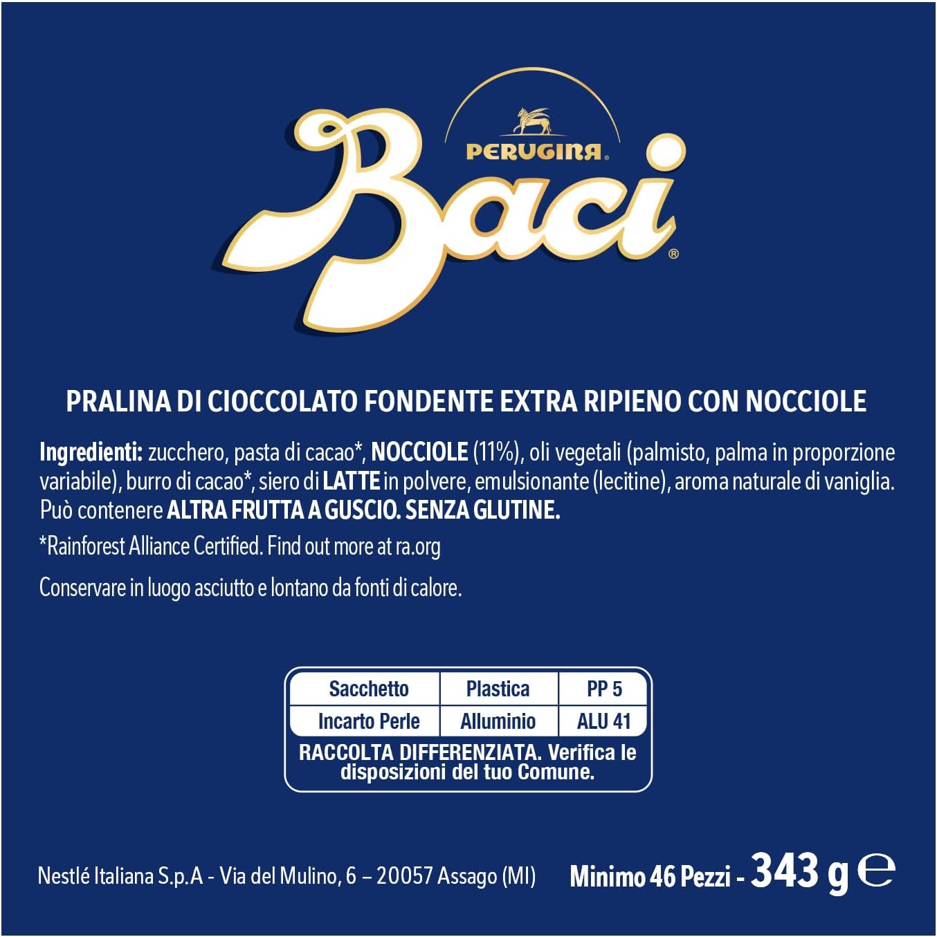 Thumbnail 5 de BACI PERUGINA Perle Cioccolatini Fondenti ripieni alle Nocciole, Sacchetto 343g