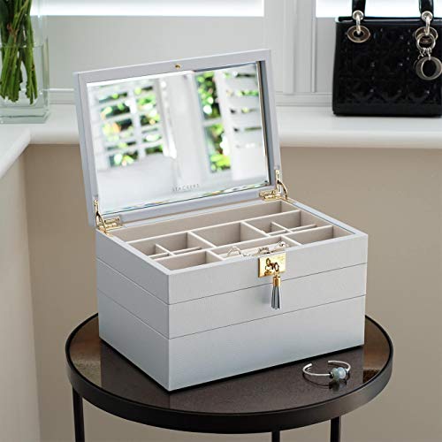 Thumbnail 1 de Stackers Powder Blue Leather Jewellery Box Set of 3