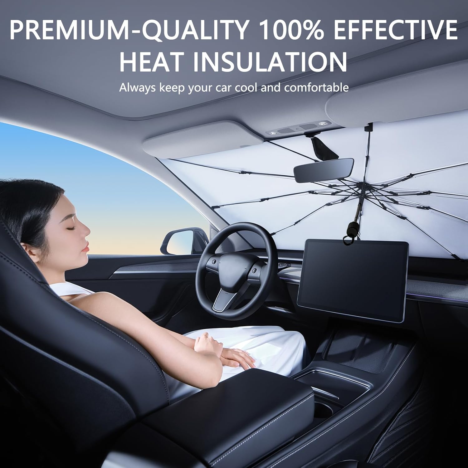 Thumbnail 5 de SUPERFA 140cm x 79cm Car Windscreen Umbrella Sun Shade